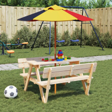 Berkfield Garden Umbrella for Kids with Wooden Pole ò120x140 cm