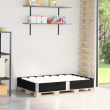 Berkfield Pallet Collar Black 150x100 cm Solid Wood Pine