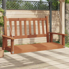 Berkfield Garden Swing Bench with Metal Chains Brown Solid Wood Fir