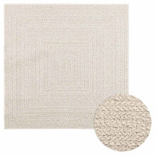 Berkfield Rug ZIZUR Cream 120x120 cm Jute Look Indoor and Outdoor
