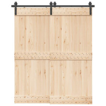 Berkfield Sliding Door Hardware Kit 183 cm Steel Black