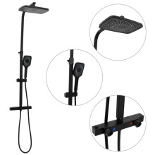 Berkfield Dual Head Shower Set with Mixer and Hose Black Brass