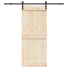 Berkfield Sliding Door Hardware Kit 183 cm Steel Black