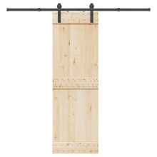 Berkfield Sliding Door Hardware Kit 213 cm Steel Black
