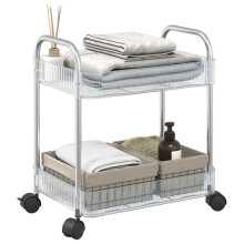 Berkfield Storage Trolley 2-Tier Transparent 37x28x43.5 cm Acrylic