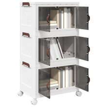 Berkfield Stackable Storage Box with Wheels 3-Tier 28 L 48.5x29.5x86 cm