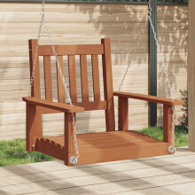Berkfield Garden Swing Chair with Metal Chains Brown Solid Wood Fir