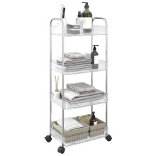 Berkfield Storage Trolley 4-Tier Transparent 37x28x95 cm Acrylic