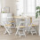 Berkfield Dining Chairs Foldable 4 pcs Corona White Solid Wood Pine 1