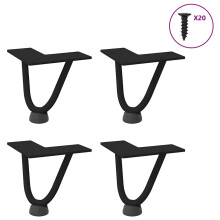 Berkfield Hairpin Legs for Coffee Table 4 pcs Black 10 cm Solid Steel