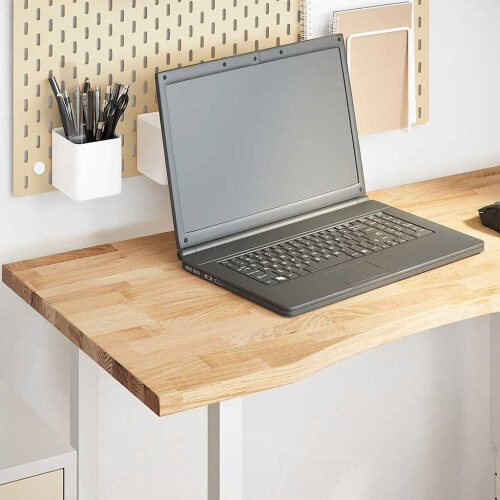 Berkfield Desk Top Untreated 100x60x2.5 cm Solid Wood Oak Rectangular
