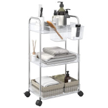 Berkfield Storage Trolley 3-Tier Transparent 37x28x68 cm Acrylic
