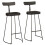 Berkfield Bar Stools 2 pcs Black 49x43x103 cm Solid Wood Mango 1