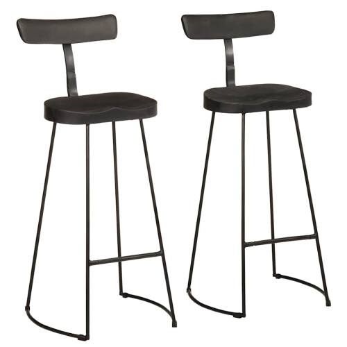 Berkfield Bar Stools 2 pcs Black 49x43x103 cm Solid Wood Mango