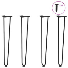 Berkfield hairpin legs for console tables for Console Table 4 pcs Black 72 cm Solid Steel