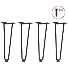 Berkfield Hairpin Legs for Coffee Table 4 pcs Black 42 cm Solid Steel