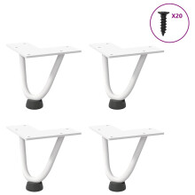 Berkfield Hairpin Legs for Coffee Table 4 pcs White 10 cm Solid Steel