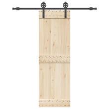 Berkfield Sliding Door Hardware Kit 183 cm Steel Black