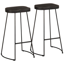 Berkfield Bar Stools 2 pcs Black 45x40x78 cm Solid Wood Mango