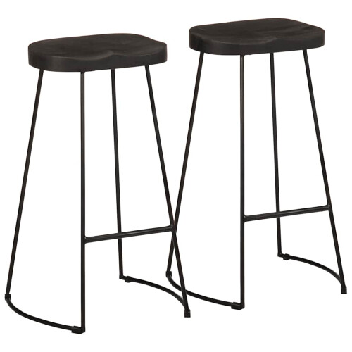 Berkfield Bar Stools 2 pcs Black 45x40x78 cm Solid Wood Mango