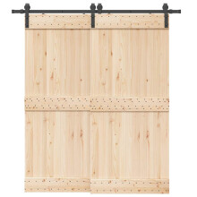 Berkfield Sliding Door Hardware Kit 200 cm Steel Black