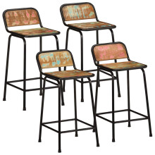 Berkfield Bar Stools 4 pcs 46x35.5x80 cm Solid Wood Reclaimed