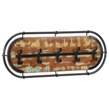 Berkfield Wall-mounted Coat Rack with 5 Hooks Solid Wood Reclaimed