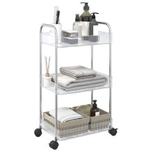 Berkfield Storage Trolley 3-Tier Transparent 37x28x68 cm Acrylic