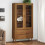 Berkfield Vitrine Cabinet MOLDE Brown 90x35x175 cm Solid Wood Pine 1
