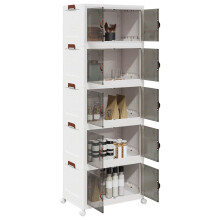 Berkfield Stackable Storage Box with Wheels 5-Tier 75 L 64x40x179 cm