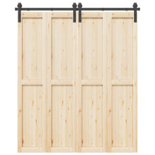 Berkfield Sliding Door Hardware Kit 183 cm Steel Black