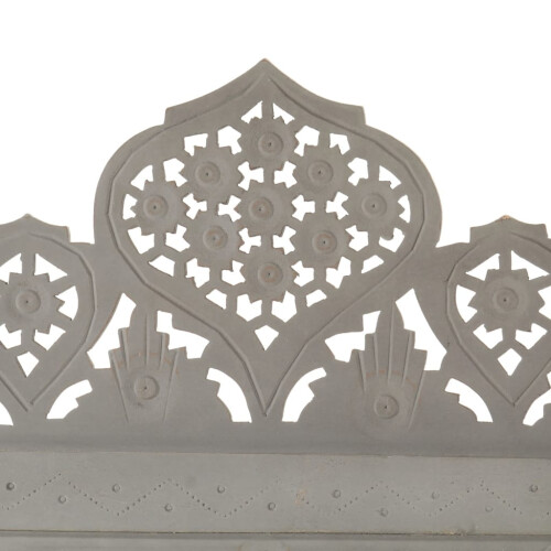 Berkfield Hand carved 4-Panel Room Divider Grey 160x165 cm Solid Mango Wood 2