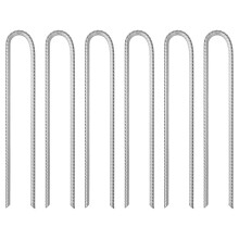 Berkfield Tent Pegs 6 pcs U-shaped 37 cm ò10 mm Galvanised Steel