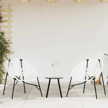 Berkfield Garden Chair Set 3 pcs Black and White Poly Rattan