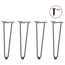 Berkfield Hairpin Legs for Coffee Table 4 pcs Natural Steel 42 cm Solid Steel
