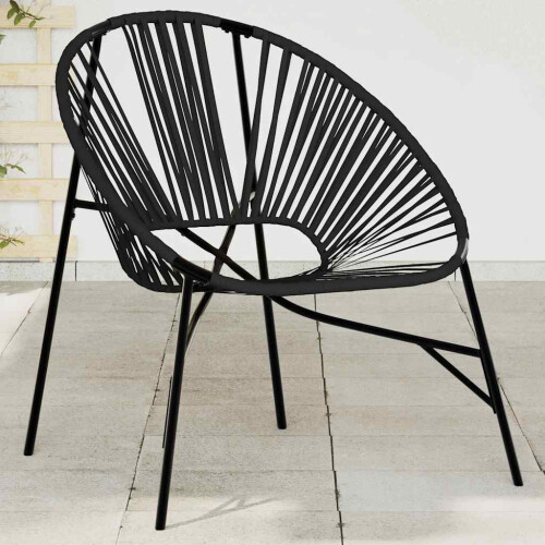 Berkfield Garden Egg Chair Black Poly Rattan