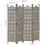 Berkfield Hand carved 4-Panel Room Divider Grey 160x165 cm Solid Mango Wood 7