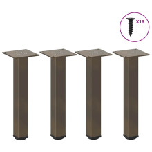 Berkfield Coffee Table Legs 4 pcs Natural Steel 42-44 cm Steel