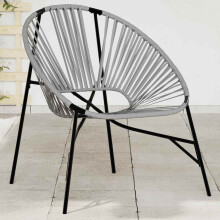 Berkfield Garden Egg Chair Black and Light Grey Poly Rattan