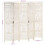 Berkfield Hand carved 5-Panel Room Divider White 200x165 cm Solid Mango Wood 7