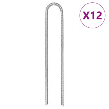 Berkfield Tent Pegs 12 pcs U-shaped 30 cm ò7 mm Galvanised Steel