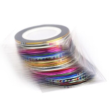 30PCS Metallic Nail Striping Tape Set Self Adhesive Ultra Thin 3D Nail Art Decoration Rolls 20m