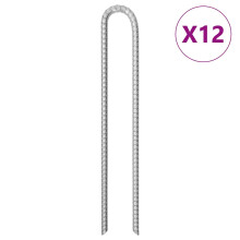Berkfield Tent Pegs 12 pcs U-shaped 41.5 cm ò12 mm Galvanised Steel