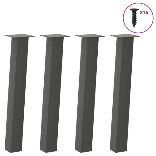 Berkfield Console Table Legs 4 pcs Anthracite 72 cm Steel