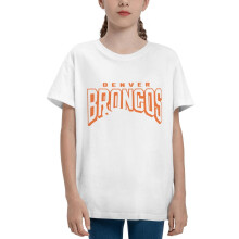 Broncos børne kortærmet t-shirt med sport, fodboldholdslogo til fans