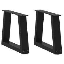 Berkfield Coffee Table Legs V-Shape 2 pcs Black 40x(30-31.3) cm Steel