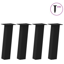 Berkfield Coffee Table Legs 4 pcs Black 42 cm Steel