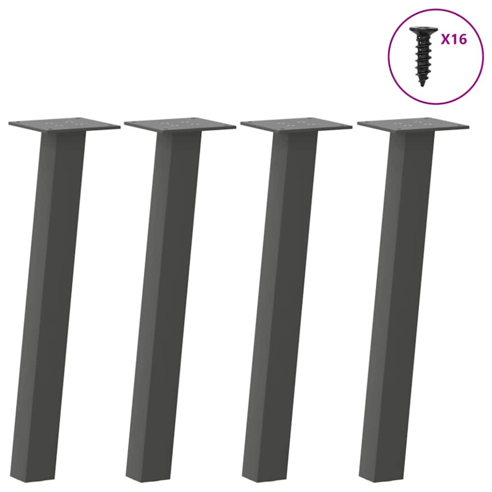 Photos - Other Furniture Berkfield Coffee Table Legs 4 pcs Anthracite 42 cm Steel Brown
