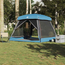 Berkfield Family Tent Cabin 6-Person Blue Waterproof