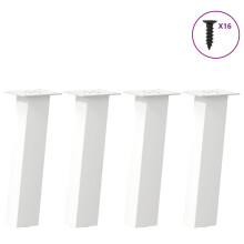 Berkfield Coffee Table Legs 4 pcs White 30 cm Steel